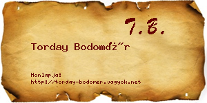 Torday Bodomér névjegykártya